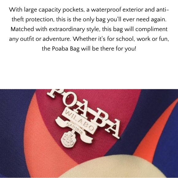 🎈Poaba Colorful Antitheft Oxford Backpack NWT 🎈 - Picture 4 of 12